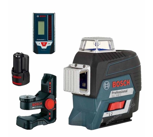 Лазерный уровень Bosch GLL 3-80 C с калибровкой + BM 1 + GBA 12V + LR 7 Лазерный уровень Bosch GLL 3-80 C с калибровкой + BM 1 + GBA 12V + LR 7