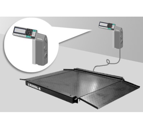 4D-LA-10/10-1500-RL с печатью этикеток - Промышленные платформенные электронные весы с пандусом с 4 датчиками 4D-LA-10/10-1500-RL с печатью этикеток - Промышленные платформенные электронные весы с пандусом с 4 датчиками