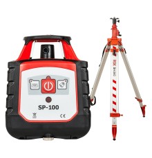 Комплект: ротационный нивелир RGK SP-100 с калибровкой + элевационный штатив RGK SH-340